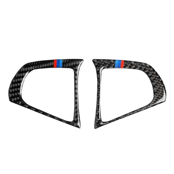 Car Tricolor Carbon Fiber Steering Wheel Button Configuration B Decorative Sticker for BMW 5 Series