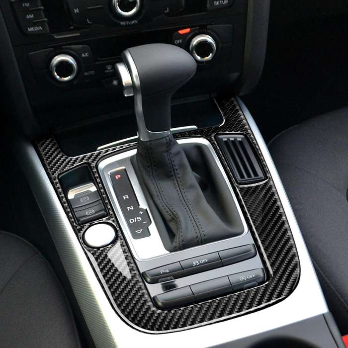 Car Carbon Fiber Gear Position Panel Decorative Sticker for Audi 2010-2018 Q5 / 2009-2016 A4L / 2009