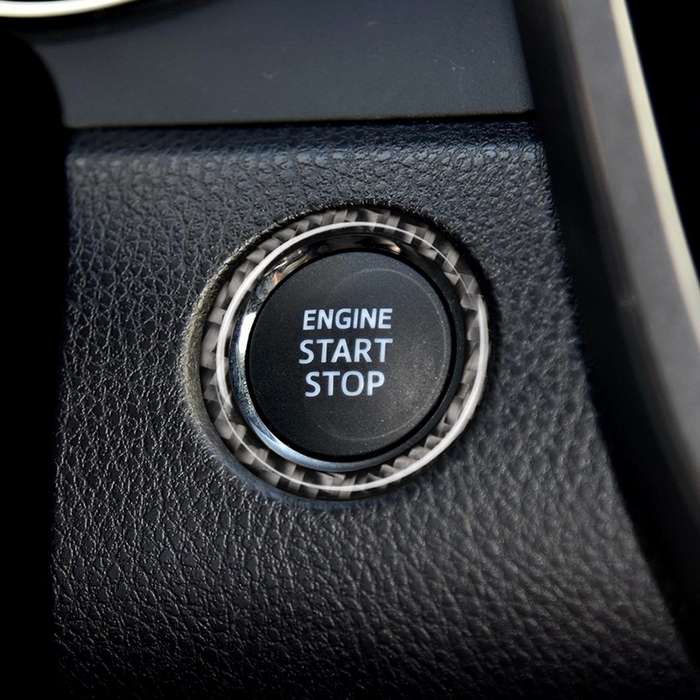Car Carbon Fiber One-button Start Decorative Sticker for Toyota Eighth Generation Camry 2018-2019