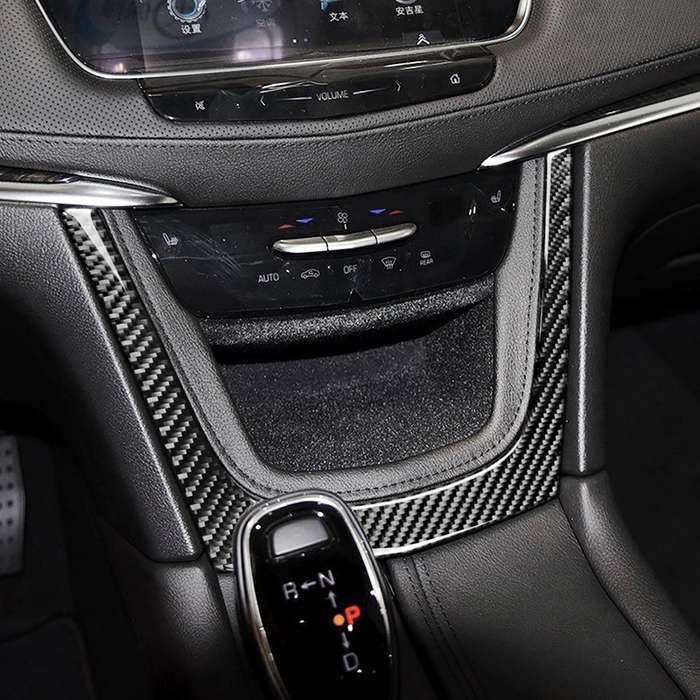 Car Carbon Fiber Central Control U Shape Frame Decorative Sticker for Cadillac XT5 2016-2017