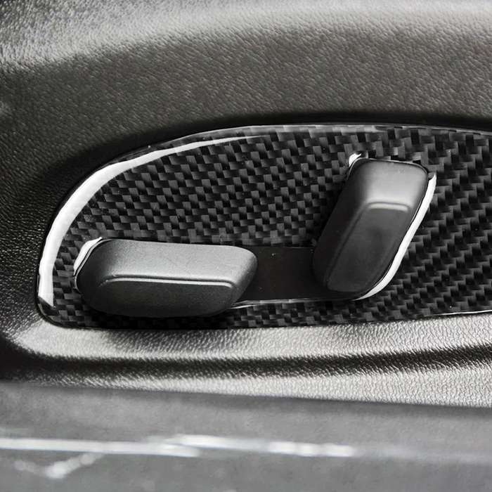 2 PCS Car Carbon Fiber Seat Adjustment Panel Decorative Sticker for Chevrolet Camaro 2017-2019