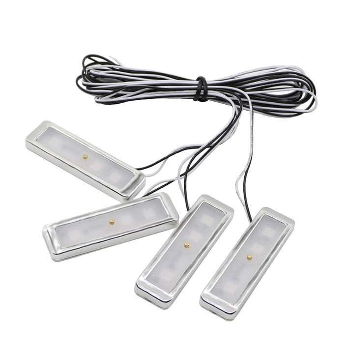 4 PCS Universal Car Colorful LED Inner Handle Light Atmosphere Lights Decorative Lamp DC12V / 0.5W C