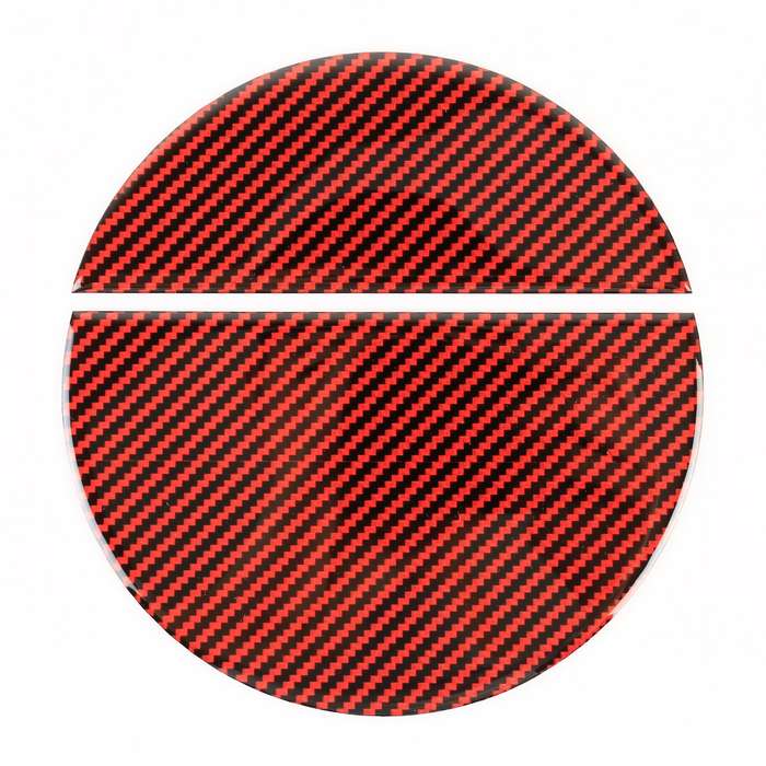 2 in 1 Car Carbon Fiber Fuel Tank Cover Decorative Sticker for Ford Mustang 2015-2020