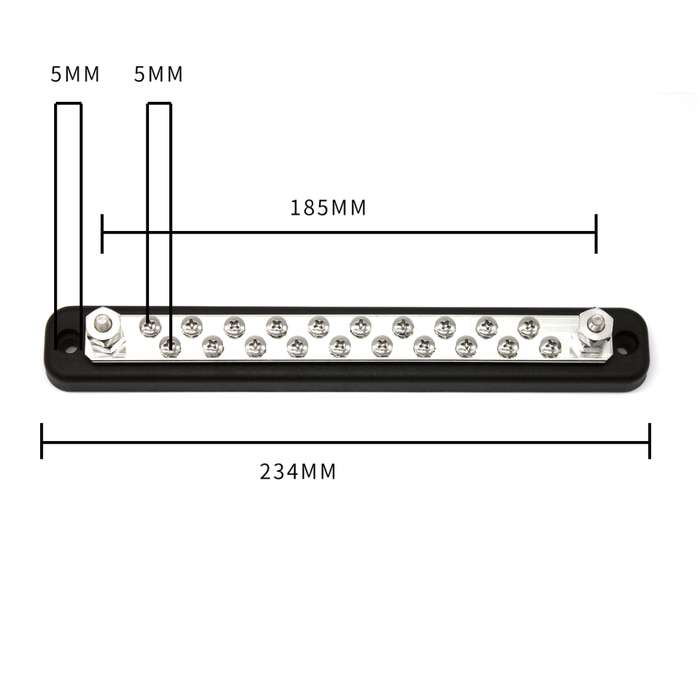 20 Way Power Distribution Bus Bar 20-bit Single Distribution Box for Car / RV / Boat