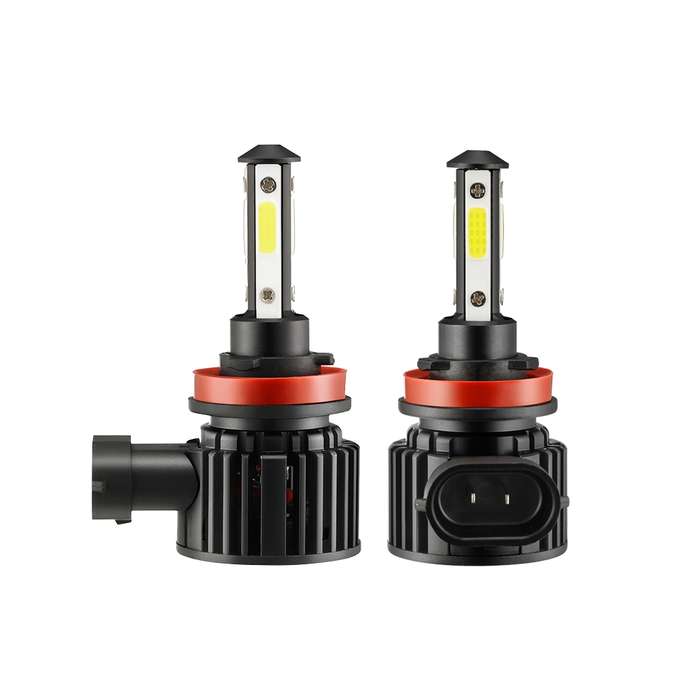 F8 H11 2 PCS 22W 3000LM 6000K Four Side DOB LED Headlight Fog Light Bulbs High Beam Conversion Kit D