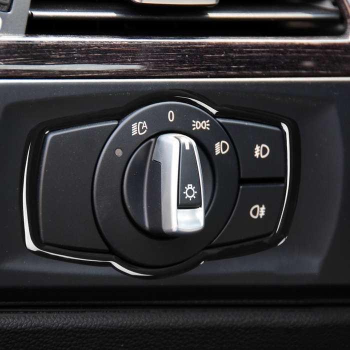 For BMW 3 Series E90 2005-2012 Car Headlight Switch Decorative Sticker Fine Style, Left and Right Dr
