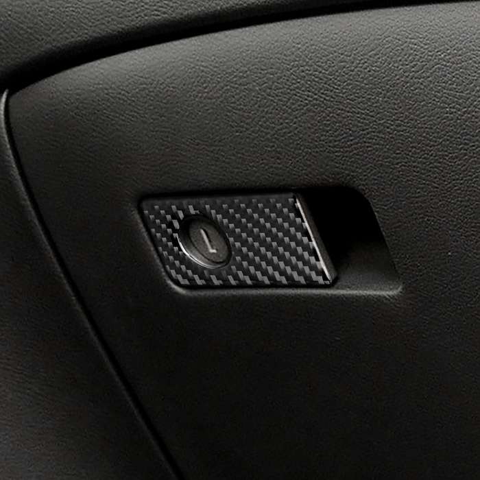 Car Carbon Fiber Front Passenger Seat Storage Box Decorative Sticker for Infiniti Q50 / Q60 2014-202