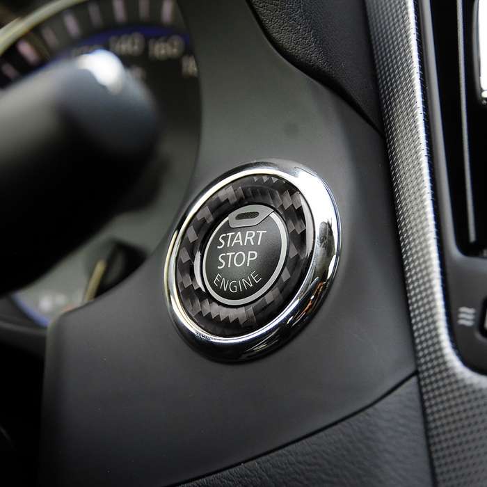 Car Carbon Fiber One-button Start Decorative Sticker for Infiniti Q50 / Q60 2014-2020