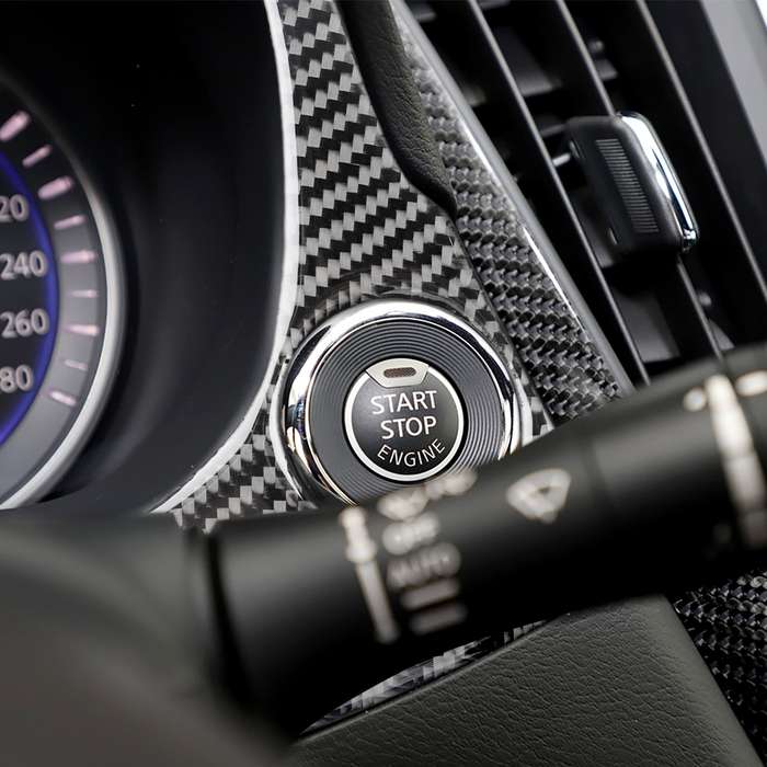 Car Carbon Fiber Dashboard Decorative Sticker for Infiniti Q50 / Q60 2014-2020, Left Drive