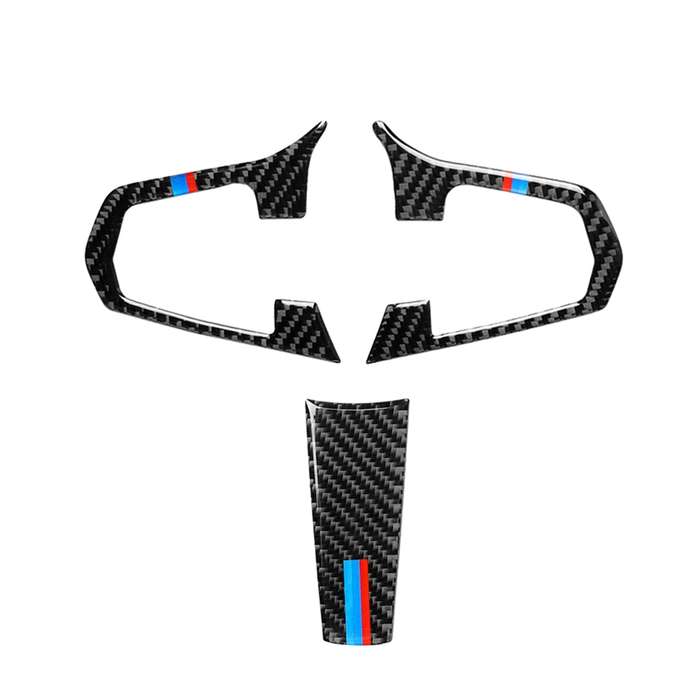 3 in 1 Car Carbon Fiber Tricolor Steering Wheel Button Decorative Sticker for BMW 5 Series G30 X3 G0