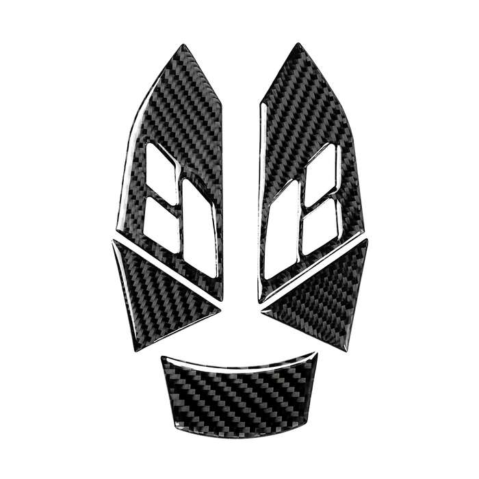 5 in 1 Car Carbon Fiber Solid Color Steering Wheel Button Decorative Sticker for BMW 5 Series E60 20