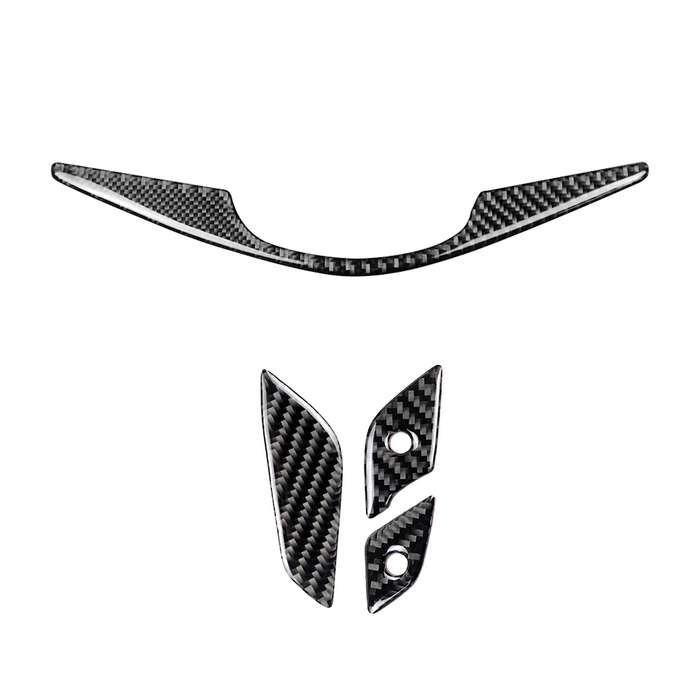 4 in 1 Car Carbon Fiber Steering Wheel Button Decorative Sticker for Cadillac xt5 2016-2017, Left an