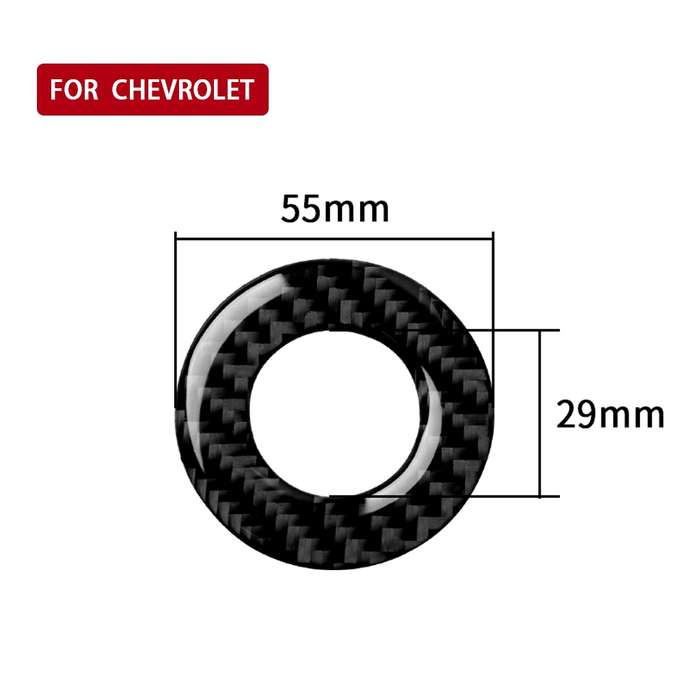 Car Carbon Fiber Lighter Key Ring Decorative Sticker for Chevrolet Cruze 2009-2015, Left and Right D