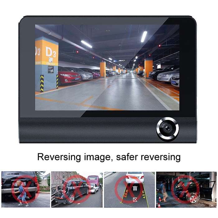 3 in 1 4 inch 170 Degree Wide Angle Night Vision HD 1080P Video Car DVR, Support Motion Detection /