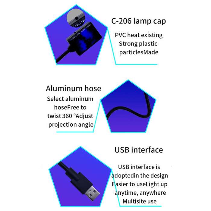 5V 0.1W IPX4 Car Rotating Star Lights Starry Sky Atmosphere Lamp (Red Light)