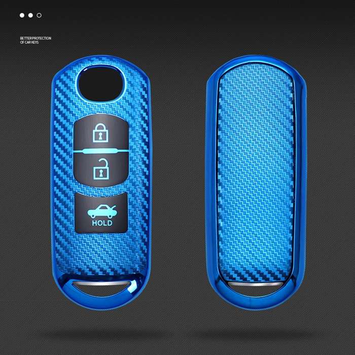 For Mazda Smart 3-button Car TPU Key Protective Cover Key Case with Key Ring (Silver)