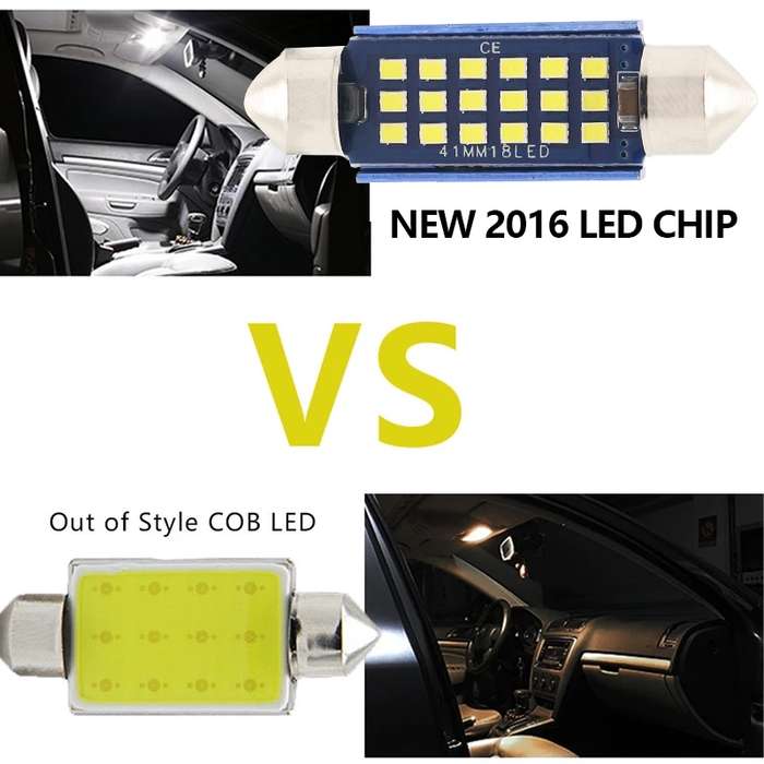2pcs 36mm DC12-24V / 1W / 6000K / 60LM 15LEDs SMD Car Reading Lamp Dome Light