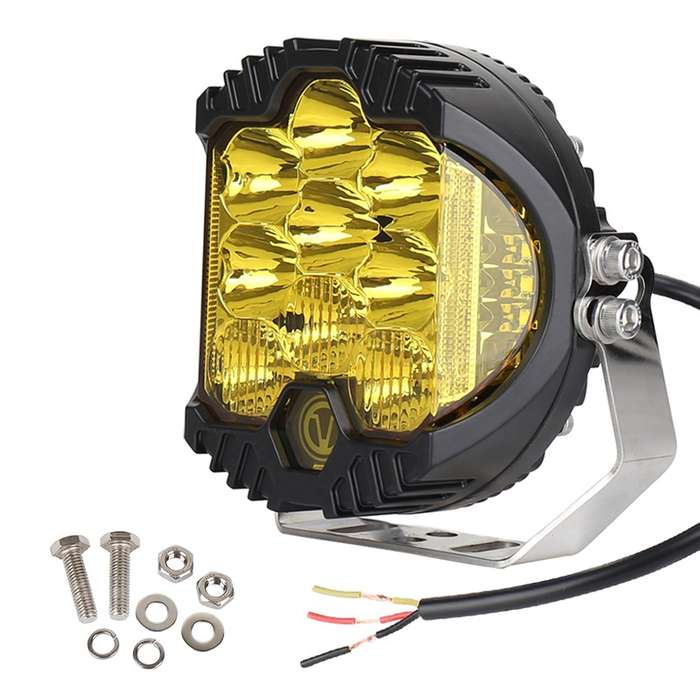 OL-1950Y 5 inch DC12V-30V 5000LM 6500K 50W Car LED Light on Three Sides Headlight for Jeep Wrangler