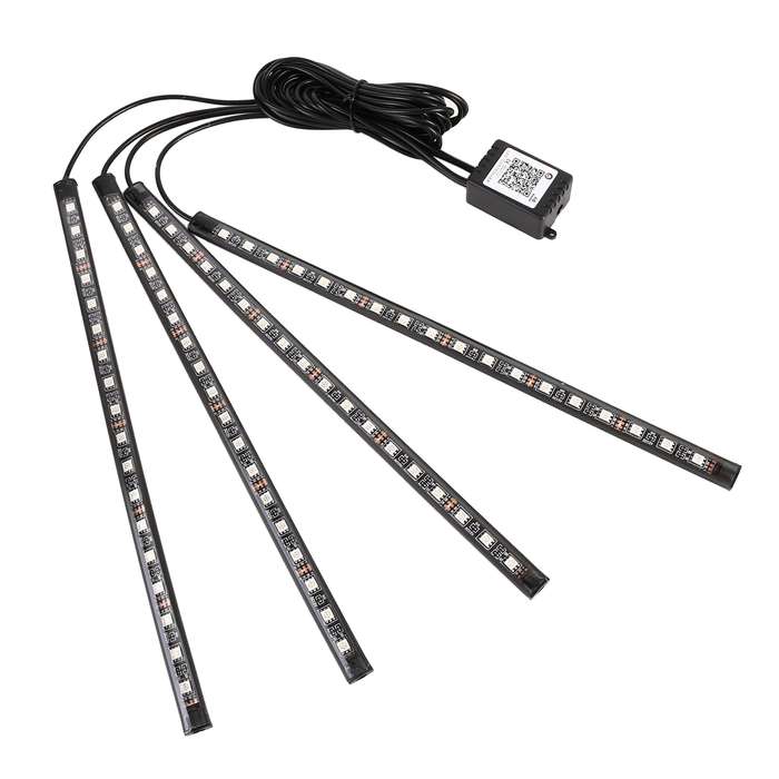4 in 1 Universal Car USB 8-color APP Control LED Atmosphere Light Decorative Lamp, with 18LEDs Lamps