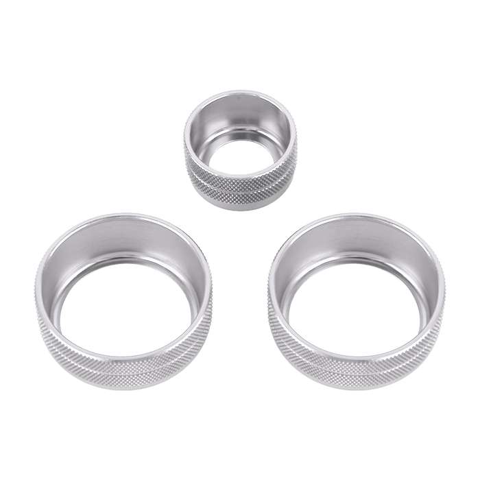 3 PCS Car Metal Air Conditioner Knob Case for BMW X1 / X2 / GT (Silver)