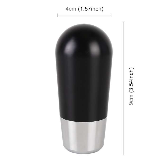 Universal Car Small Ellipsoid Resin + Carbon Fiber Metal Gear Shift Knob (Black)