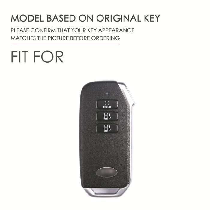 Hallmo Car Cowhide Leather Key Protective Cover for KIA(Blue)
