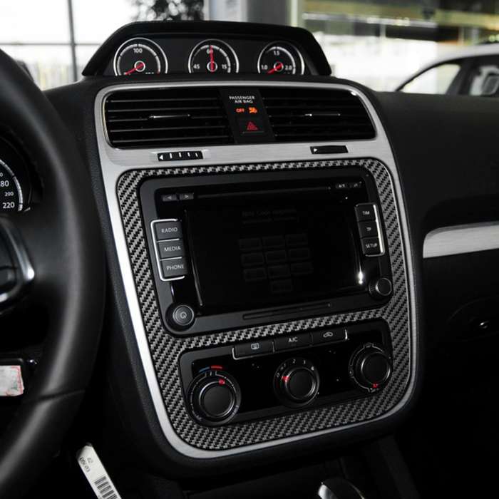 Carbon Fiber Car Central Control CD Air Conditioning Panel Decorative Sticker for Volkswagen Scirocc