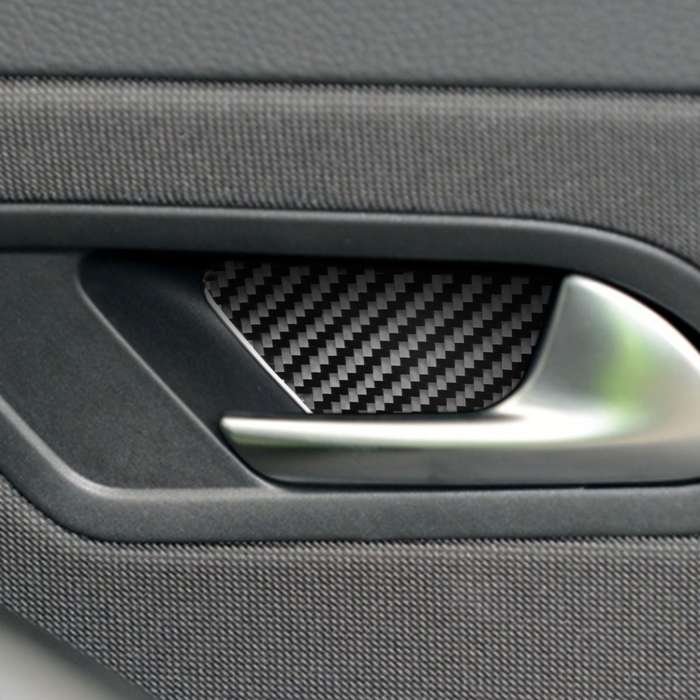 2 PCS / Set Carbon Fiber Car Inner Door Bowl Decorative Sticker for Volkswagen Scirocco 2009-2016,Le