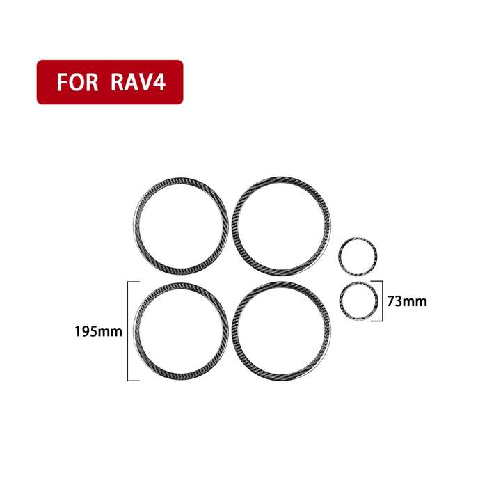 Carbon Fiber Car Door Horn Ring Decorative Sticker for Toyota Old RAV4 2006-2013,Left and Right Driv