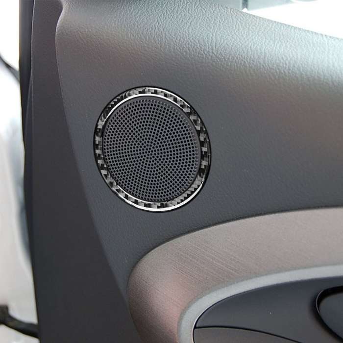 Carbon Fiber Car Door Horn Ring Decorative Sticker for Toyota Old RAV4 2006-2013,Left and Right Driv