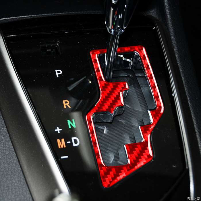 Carbon Fiber Car Gear Decorative Sticker for Toyota Corolla 2014-2018,Left Drive(Red)