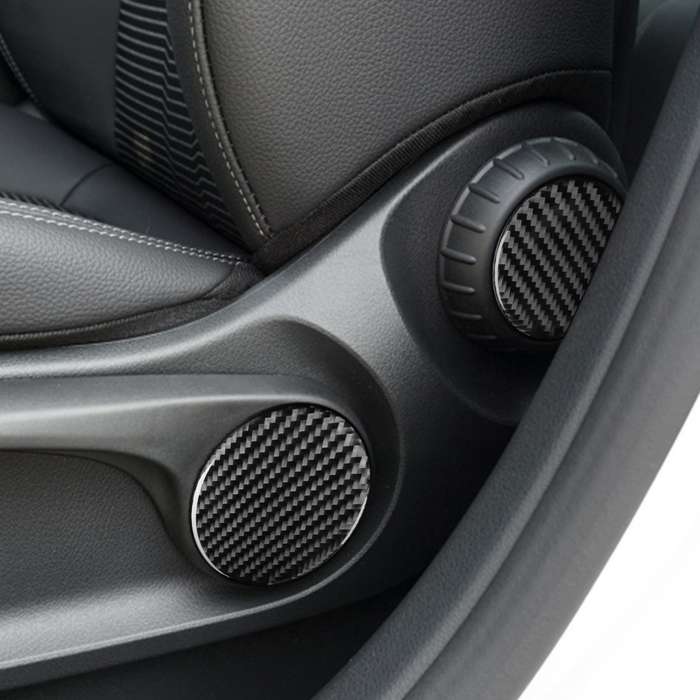 6 PCS / Set Carbon Fiber Car Seat Adjustment Button Panel Decorative Sticker for Mercedes-Benz B-Cla