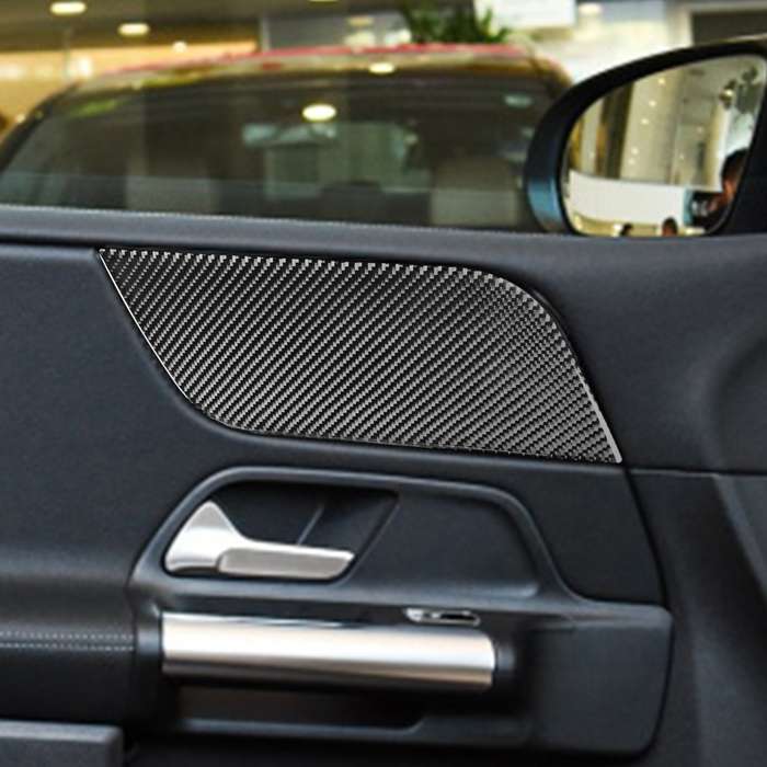 6 PCS / Set Carbon Fiber Car B Front Door Panel Decorative Sticker for Mercedes-Benz B-Class 2019,Ri