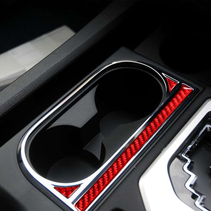 3 PCS / Set Carbon Fiber Car Central Control Cup Holder Decorative Sticker for Toyota Tundra 2014-20