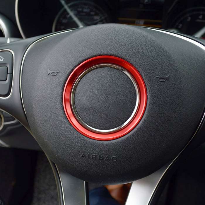 Car Steering Wheel Decorative Ring Cover for Mercedes-Benz,Inner Diameter: 5.8cm (Silver)