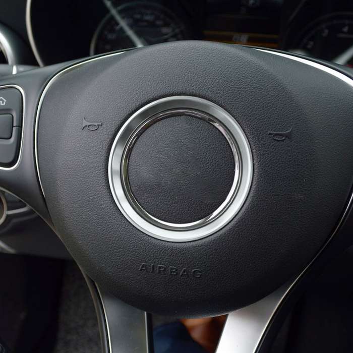 Car Steering Wheel Decorative Ring Cover for Mercedes-Benz,Inner Diameter: 5.8cm (Silver)