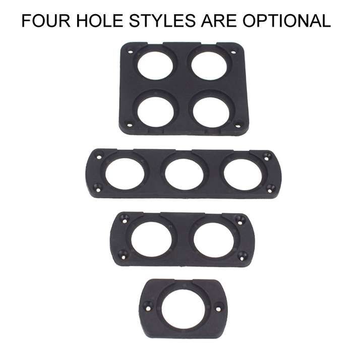 5 PCS 3-Hole Car Modified USB Charging Voltmeter Cigarette Lighter Panel
