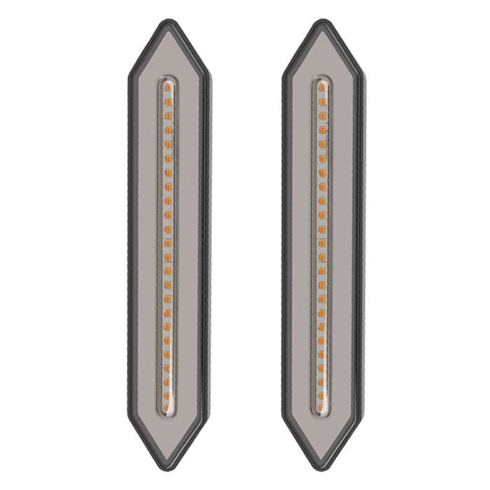 2 PCS Heavy Truck 100LED Two-color Running Water Light Guide Brake Steering Tail Rear Bumper Light