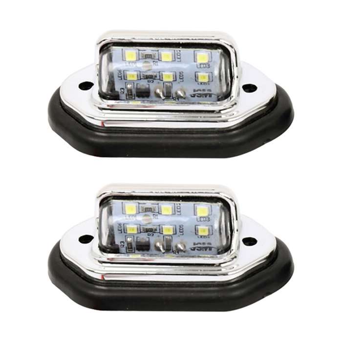 2 PCS MK-257 Car Van Bus Trailer LED Taillight Side Light 12-30V 6LEDs License Plate Light (Black)