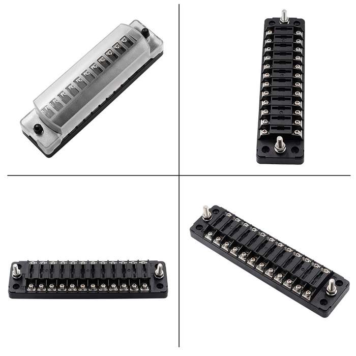 CS-978A2 FB1902 1 In 12 Out Independent Positive Negative Fuse Box without Fuse Piece for Auto Car T