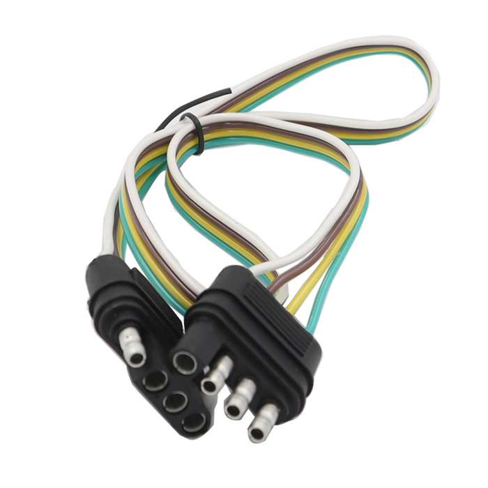4 Pin Trailer Light Wire Harness Extension 18 Gauge 4-Way Flat Wiring Connector