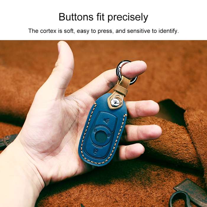For Buick Car Cowhide Leather Key Protective Cover Key Case, Six Keys Version (Red)