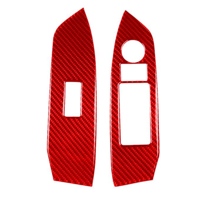 Car Carbon Fiber Window Glass Lift Panel Decorative Sticker for Mazda CX-5 2017-2018, Left Drive (Re