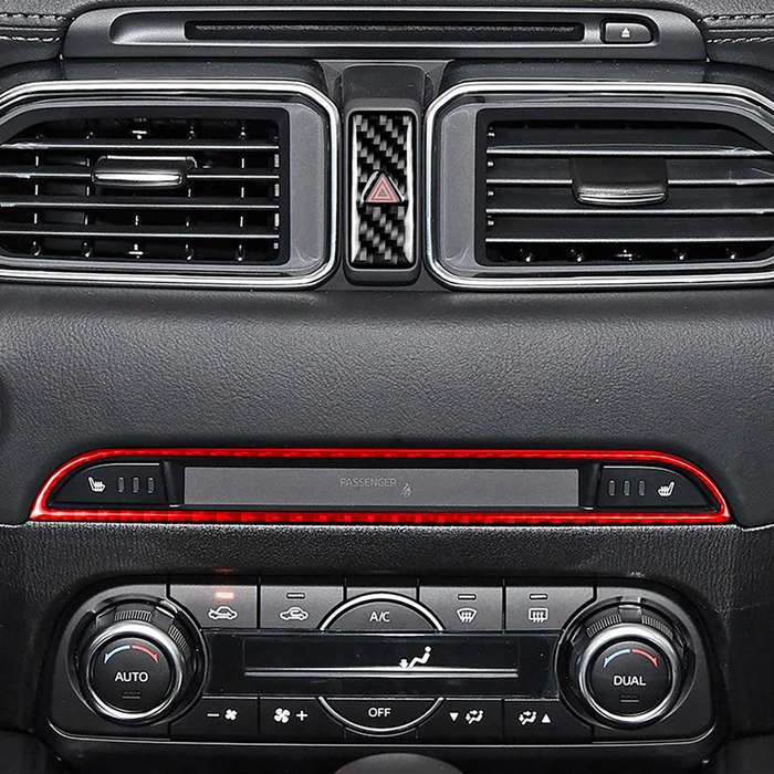Car Carbon Fiber Central Control Panel Decorative Sticker for Mazda CX-5 2017-2018, Left and Right D