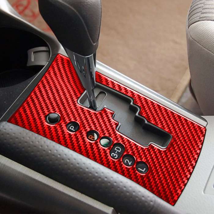 Car Carbon Fiber Gear Panel Decorative Sticker for Toyota RAV4 2006-2013, Left Drive (Red)