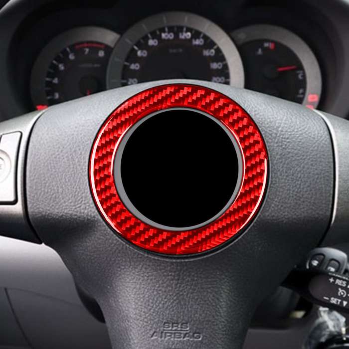Car Carbon Fiber Steering Wheel Decorative Sticker for Toyota RAV4 2006-2013, Left and Right Drive (