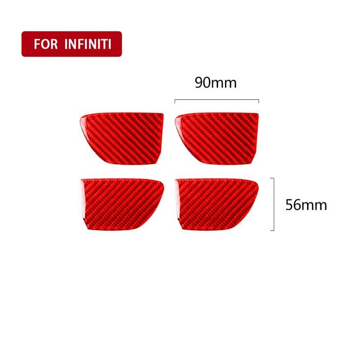 Car Carbon Fiber Inside Door Bowl Decorative Sticker for Infiniti Q50 2014-2020, Left and Right Driv