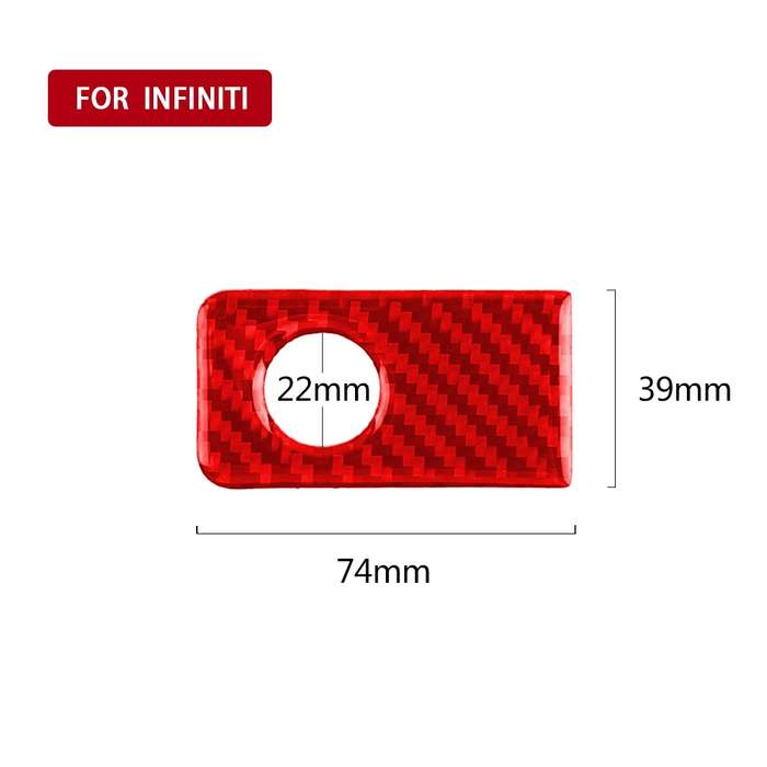 Car Carbon Fiber Front Passenger Seat Handle Box Decorative Sticker for Infiniti Q50 2014-2020, Left