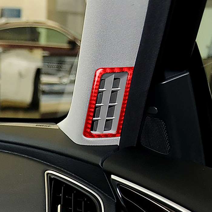 Car Carbon Fiber A-pillar Air Outlet Decorative Sticker for Infiniti Q50 2014-2020, Left and Right D