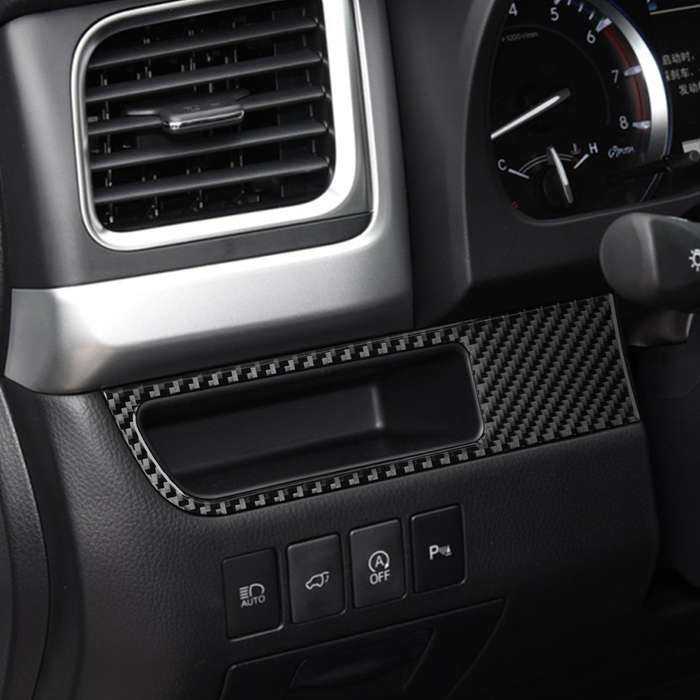 Car Carbon Fiber Driver Card Slot Panel Decorative Sticker for Toyota Highlander 2014-2019, Left Dri